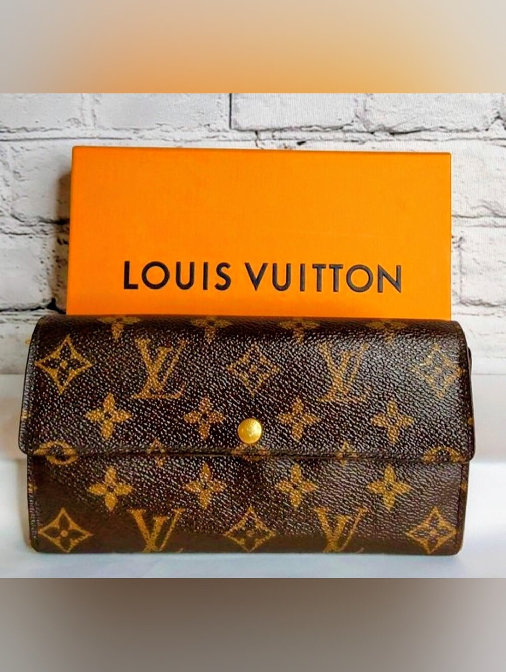 'LOUIS VUITTON' WALLET & BOX SET 'PORTEFEUILLE SARAH' LONG MONOGRAM LEATHER - Picture 16 of 16